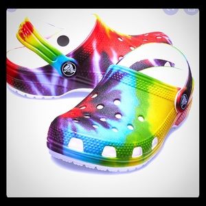 Tie dye crocs